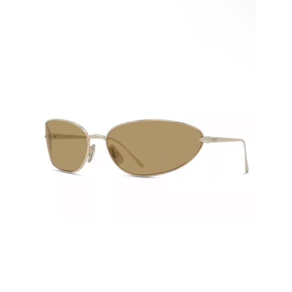 NEW!!! Loewe LW40164U 32E Gold Metal Frame Sunglasses with Amber Lenses